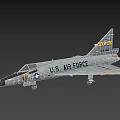 U.S. Air Force Fighter Jet With Silver Body Black Nose And Military Insignia Static Model