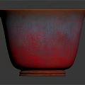 Vibrant Red And Blue Gradient Glossy Ceramic Bowl With Reflective Surface For Daily Use 3d model