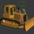 Yellow Crawler Bulldozer With Cab And Front Blade For Construction Use 3d model