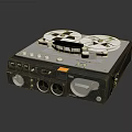 Vintage Reel to Reel Tape Recorder With Dual Tape Reels Control Knobs And Audio Indicators