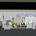 Modern workshop assembly line 3d model