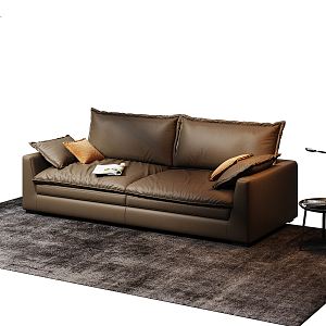 Modern Double Sofa Italian Minimalist Sofa 3d model