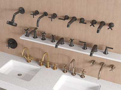 Modern faucet wall drain metal faucet vegetable basin sink shower 3d model