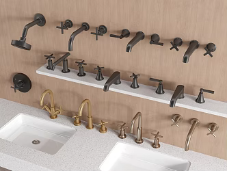 Modern faucet wall drain metal faucet vegetable basin sink shower 3d model