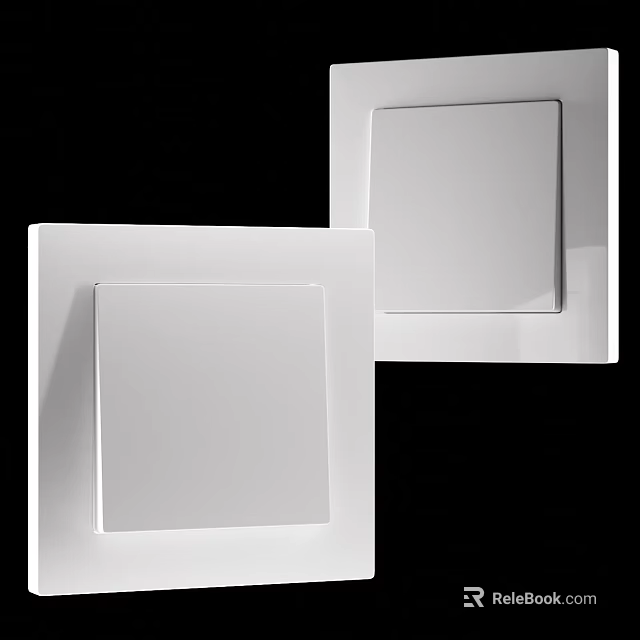 White Switch Panel With Modern Sleek Design And Clean Surface For Home Interior 3d model