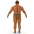 Shirtless Muscular Man Standing in Traditional Loincloth with Well Built Physique