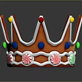 Candy Decorated Crown With Orange Base White Icing Lollipops And Colorful Candies