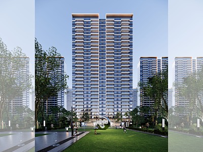 Modern residential area high-rise residential Rongchuang No.1 3d model