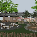 Traditional Chinese Garden Wall With Pavilion Seating And Natural Stone Paths