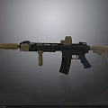 Tactical Rifle With Brown Handguard Black Receiver And Tan Stock Design