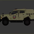 Beige SWAT Police Tactical Tank With Emergency Lights And Armor Design
