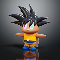 Cartoon Style 3D Character With Spiky Black Hair Colorful Eyes Yellow Vest And Blue Shoes