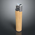 Portable Yellow Lighter with Silver Metal Top and Black Base Design