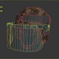 Camouflage Military Helmet With Metal Straps And Green Protective Face Shield