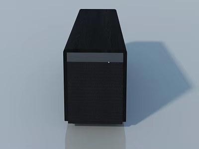 Black Wooden Wall Paneling with Decorative Strip in Modern Sleek Design 3d model