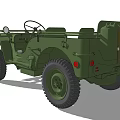 Green Military Style Utility Vehicle With Open Top And Off Road Tires