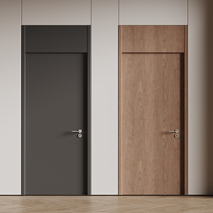 Minimal door single door swing door bedroom door 3d model