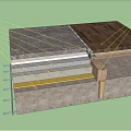 Building Component Construction Layers With Waterproof Insulation And Structural Elements 3d model