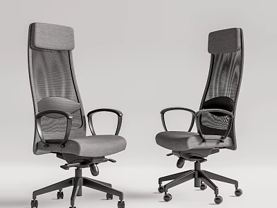 Modern Gray Office Chair With Mesh Back Armrests Swivel Wheels And Comfortable Design 3d model