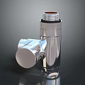 Silver Metal Cup With Two Parts Cylindrical Body Smooth Surface And Reflective Finish On Dark Background