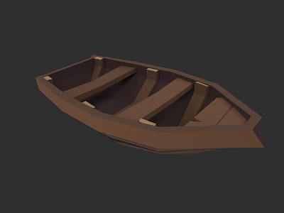 Wooden Sailboat Model With Simple Interior Structure And Seats Design 3d model