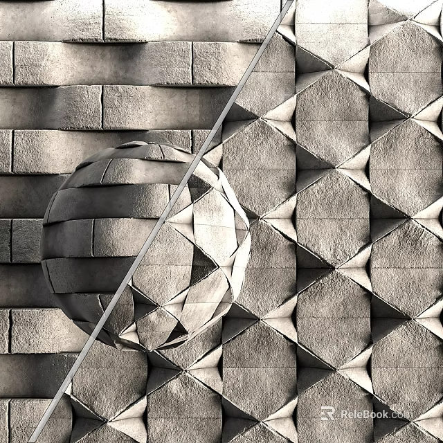 Modern Geometric Components With Sphere Hexagonal Rectangular Interlocking Gray Layered Texture 3d model 