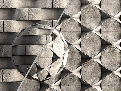 Modern Geometric Components With Sphere Hexagonal Rectangular Interlocking Gray Layered Texture 3d model