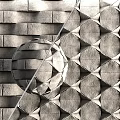 Modern Geometric Components With Sphere Hexagonal Rectangular Interlocking Gray Layered Texture