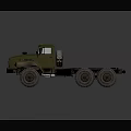 Green Military Style Utility Vehicle With Six Wheels Cab And Chassis Design