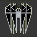 Advanced Spacecraft Starfighter With Geometric Wings White Black Design And Engine Details