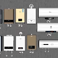 Various Modern Water Heaters In Different Colors And Styles For Daily Use