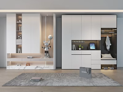 Modern Partition Shoe Cabinet Entrance Shoe Cabinet 3d model