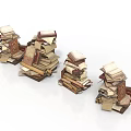 Multiple Stacks of Books as Household Items With Various Heights And Sizes