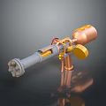 Gray And Copper Heavy Weapon Design With Multi Port Muzzle And Yellow Grip
