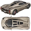 Luxury Sports Car Exterior Displayed From Multiple Angles 3d model