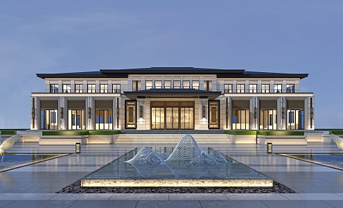 New Chinese Sales Office Building Sales Department 3d model