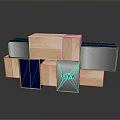 Modern Household Storage Boxes With Wooden Blue And Gray Design For Home Organization
