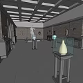Modern Cultural Center Interior Featuring Glass Dome Multi Level Walkways And Art Installations