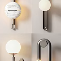 Modern Wall Lamps With Various Contemporary Designs Mounted On White Panel