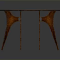 Classic Wooden Oval Dining Table with Grainy Surface and Slender Legs