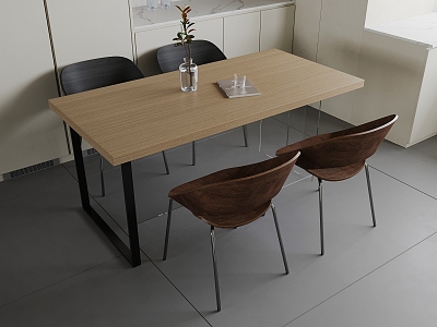 Modern Dining Table and Chair Quadruple Log Dining Table model