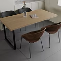 Modern Dining Table and Chair Quadruple Log Dining Table 3d model