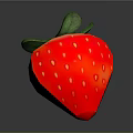 Fresh Juicy Bright Red Strawberry With Green Leaves And Yellow Seeds