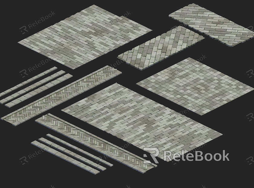 Modern Floor Tile Stone Road Stone Road model