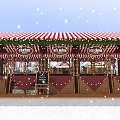 Nordic Town Christmas New Year Christmas Market Santa Claus Village 3d model