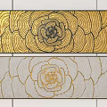 Elegant Wall Decor With Gold And White Intricate Flower Pattern Designs 3d model