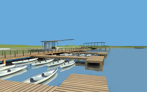 Modern wharf 3d model