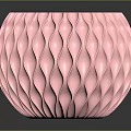 Elegant Pink Vase With Wavy Texture For Modern Home Furniture Decor