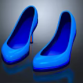 Blue High Heel Shoes Shiny Glossy Design Stylish Look With Reflective Sole And Modern Appeal
