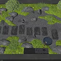 Traditional Karesansui Garden Design With Stones Circular Gravel Patterns Stone Pathways And Mossy Greenery